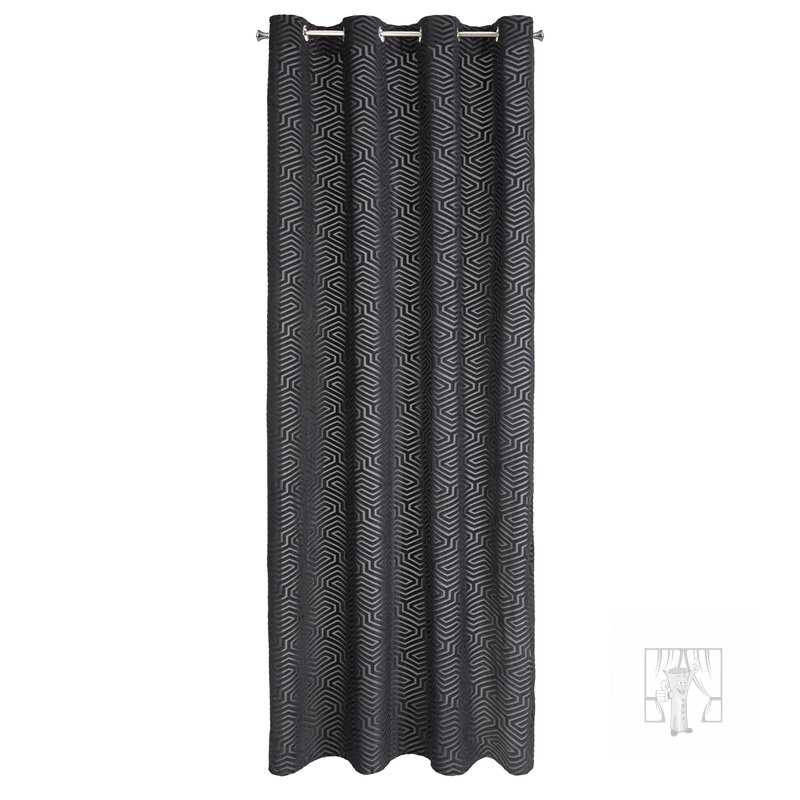 Záves PIERRE CARDIN INGA na krúžkoch čierny 140x250cm