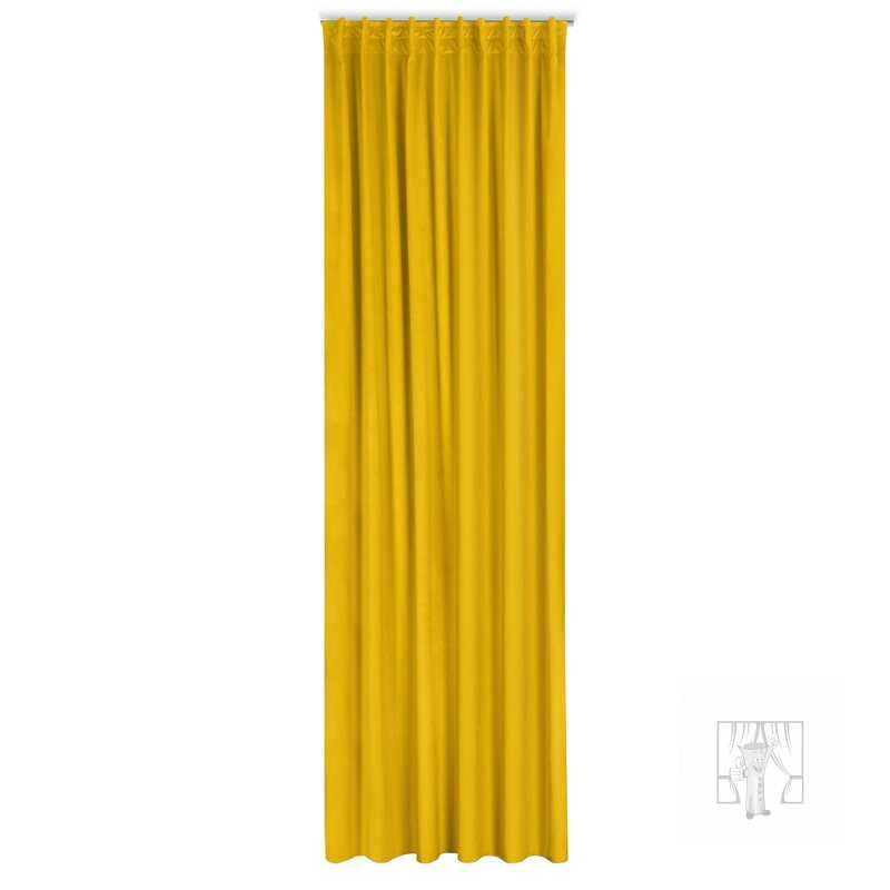 Záves MADLEN na flex páske horčicový 140x300cm