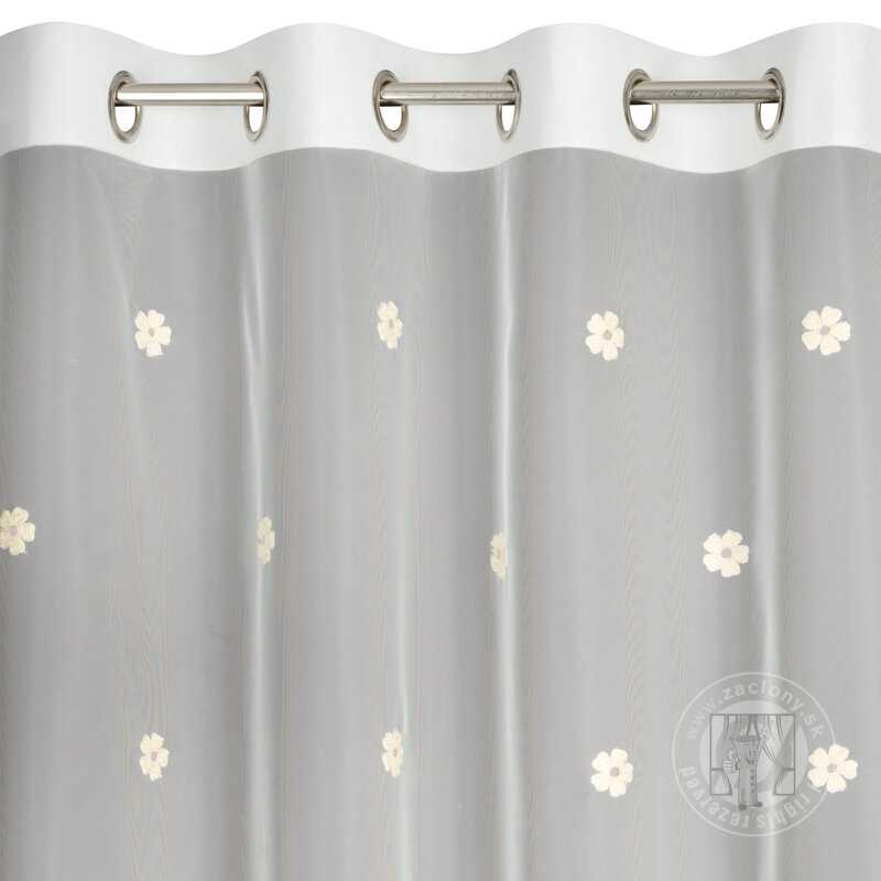 Záclona ELSA na krúžkoch biela/žltá 140x250cm