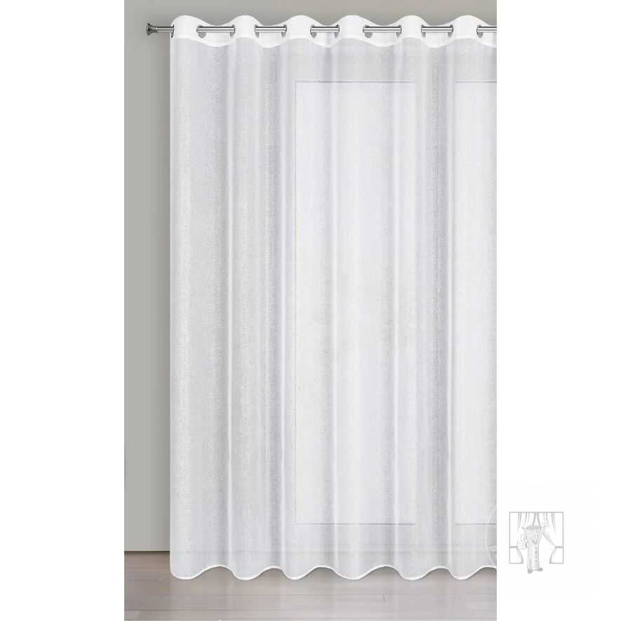 Záclona LENA na krúžkoch biela/strieborná 350x250cm