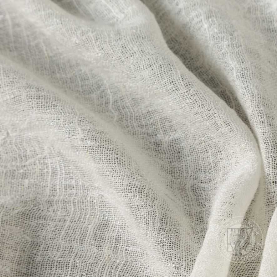 Záclona metráž 43050 s prímesou ľanu prírodná biela, 290 cm