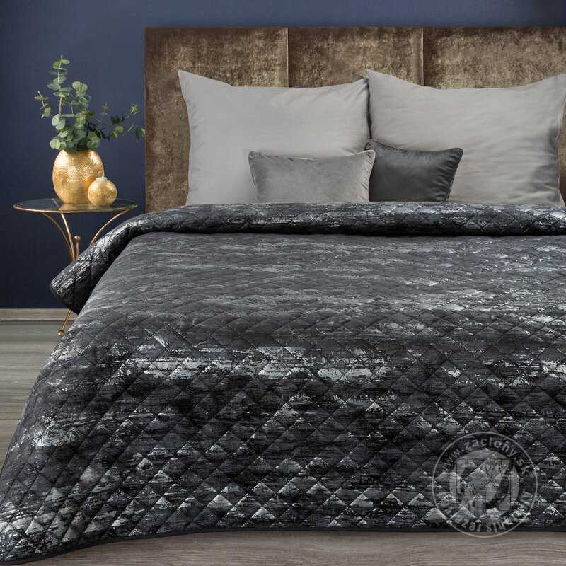 Prehoz na posteľ BLINK3 170x210cm čierna/strieborná