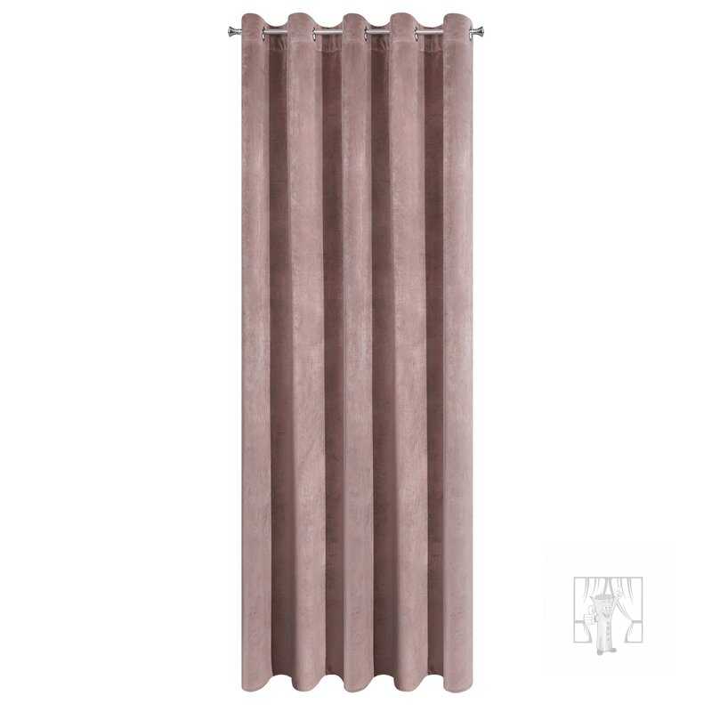 Záves VILLA na krúžkoch púdrový 140x250cm