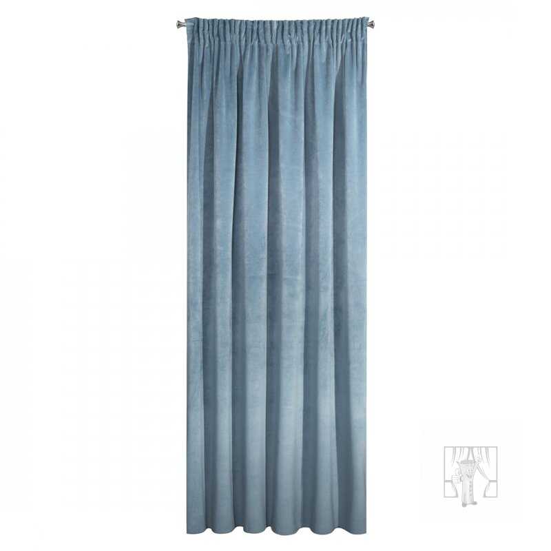Záves VILLA na páske modrý 140x270cm