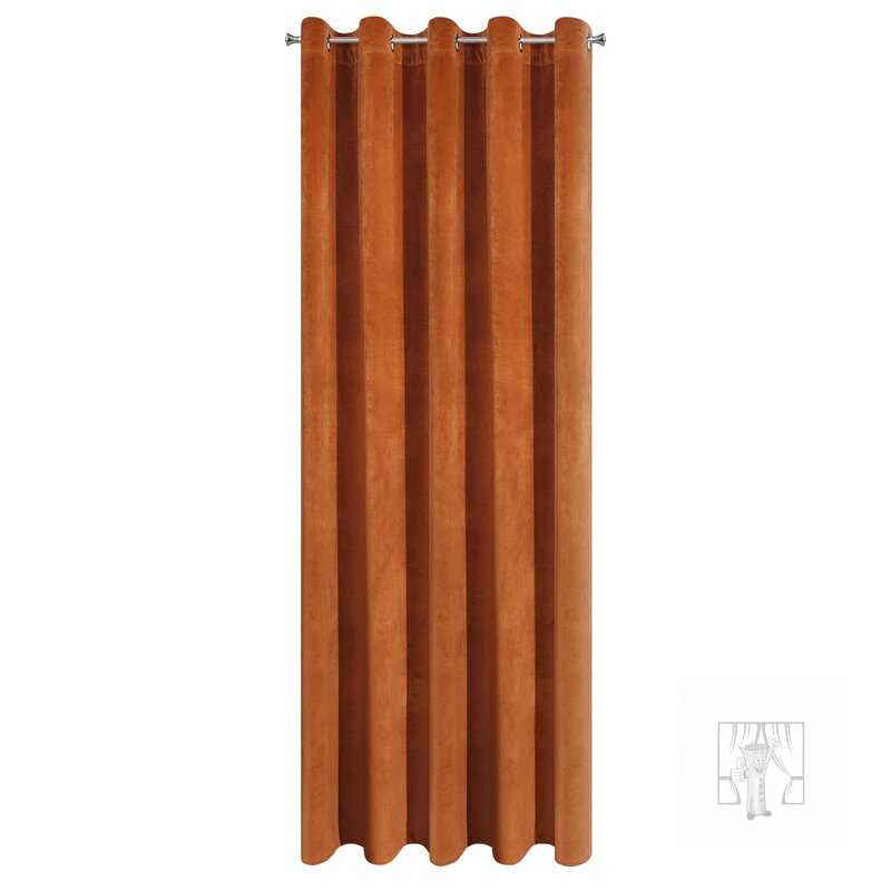 Záves VILLA na krúžkoch tehlový 140x250cm