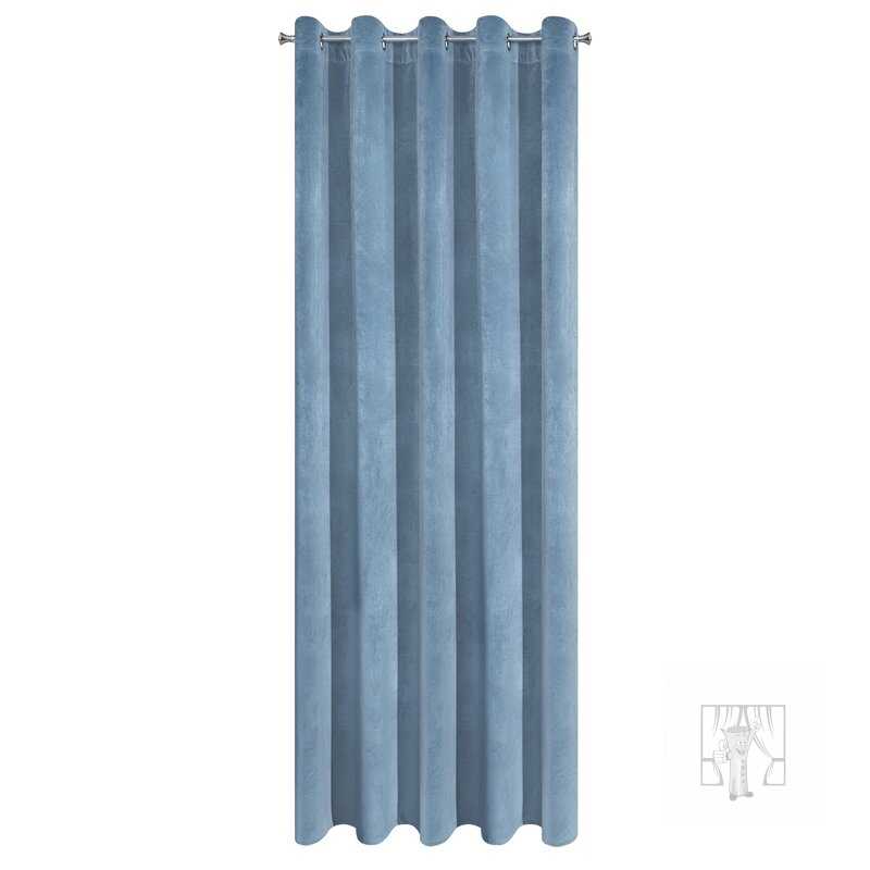 Záves VILLA na krúžkoch modrý 140x250cm