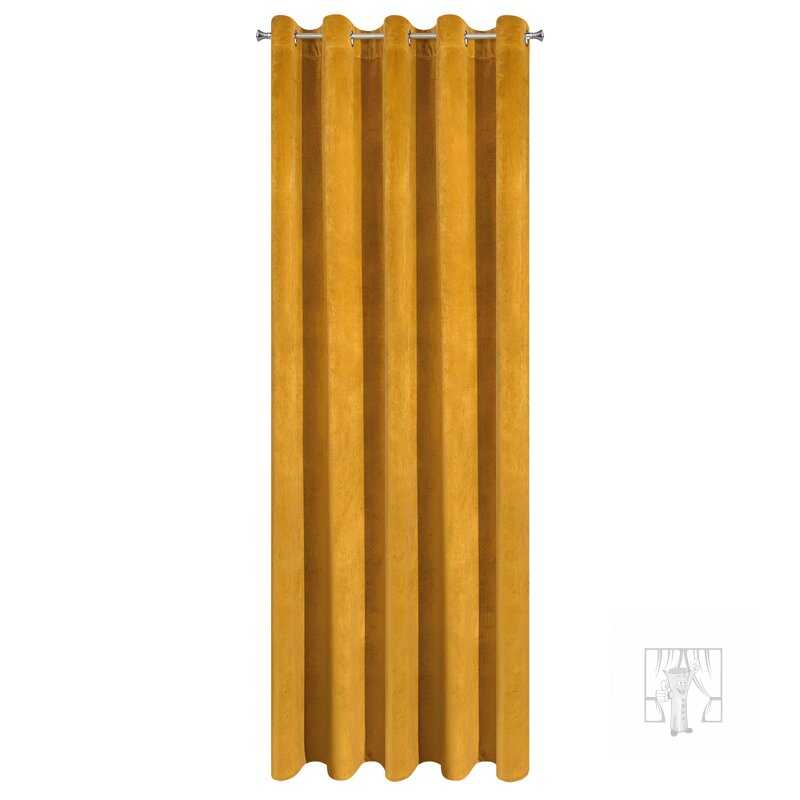 Záves VILLA na krúžkoch horčicový 140x250cm