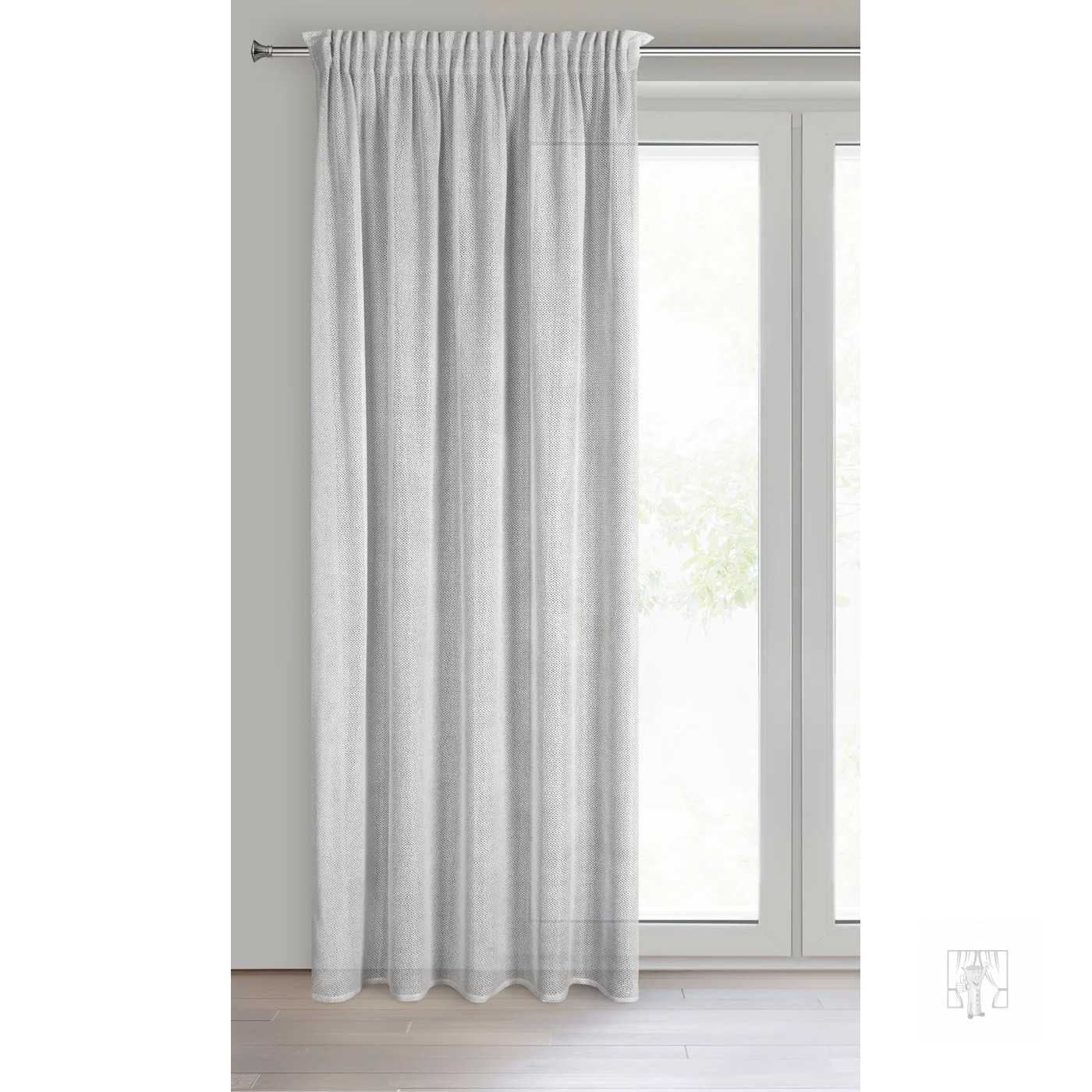 Záves ALEKSA na páske strieborný 140x270cm