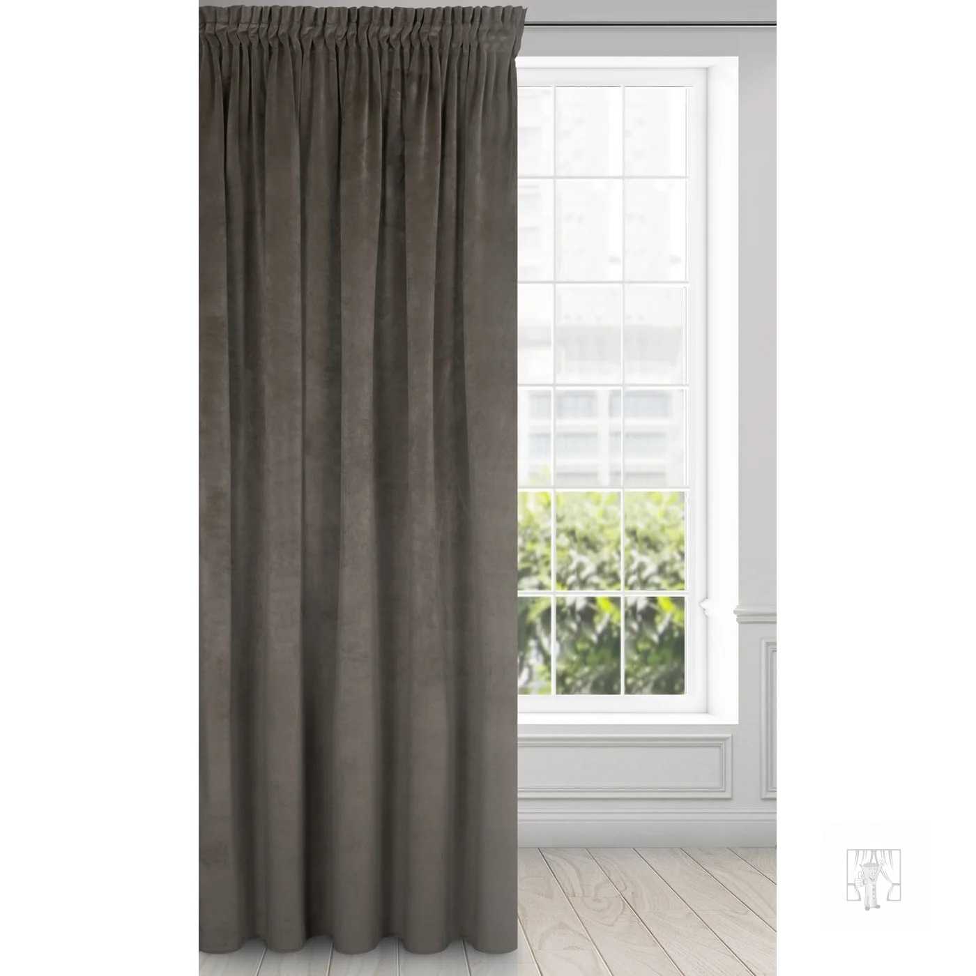 Záves RIA na páske grafitový 140x270cm