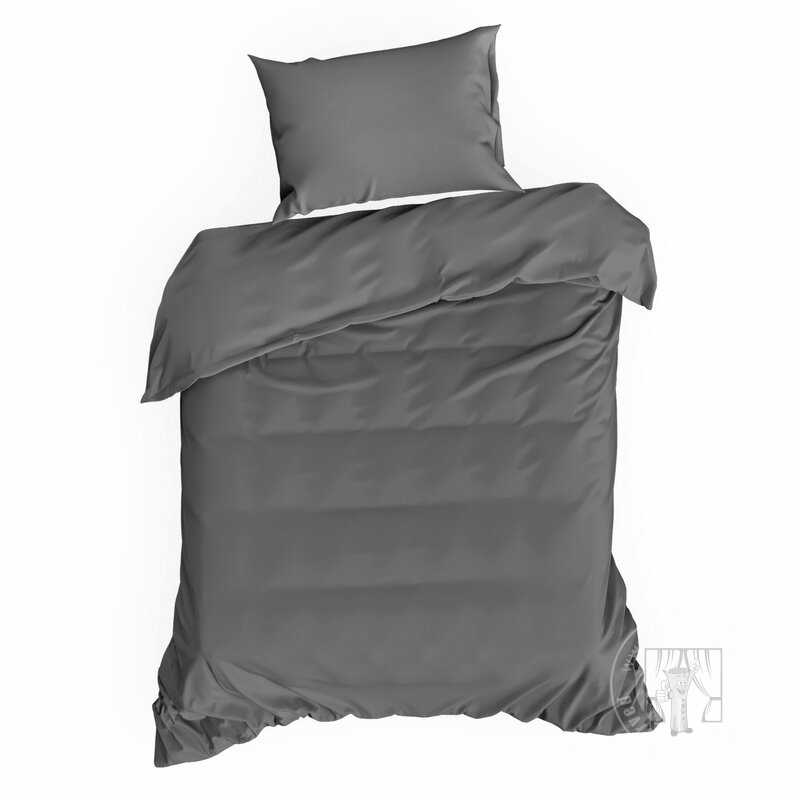 Posteľná bielizeň z bavlneného saténu NOVA3 140x200cm + 70x90cm, oceľová