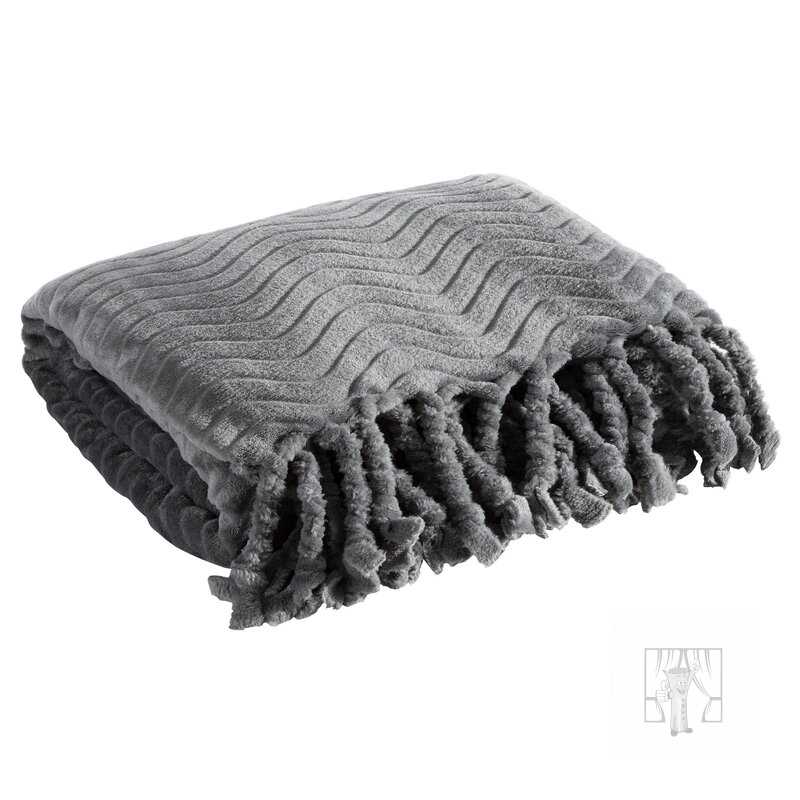 Deka so strapcami EMMA 150x200 cm oceľová