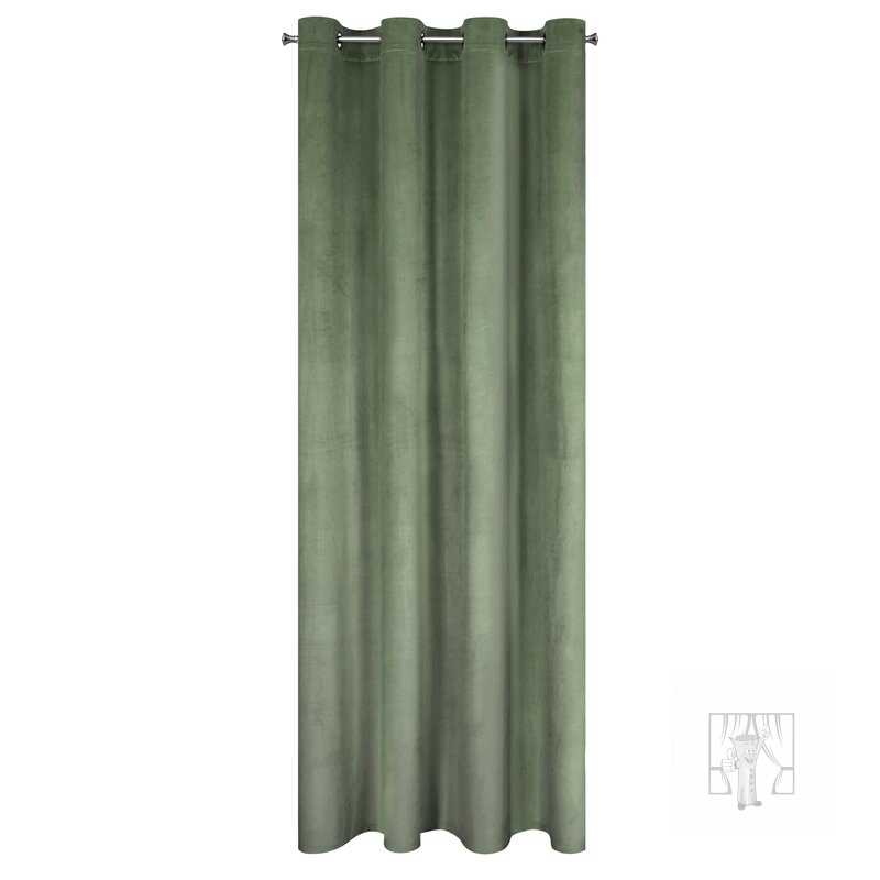 Záves MELANIE na krúžkoch olivový 140x250cm