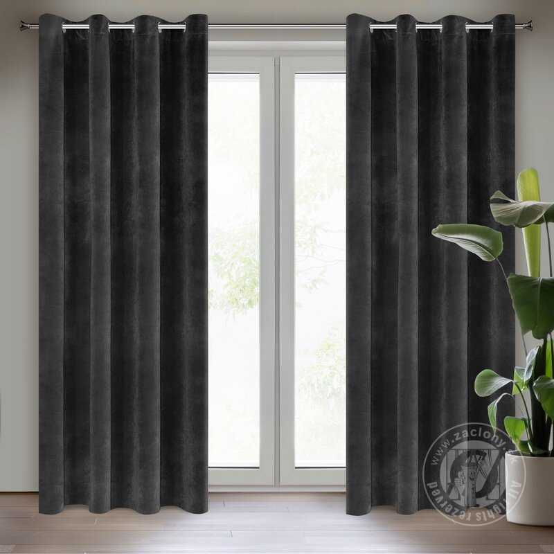 Záves RIA na krúžkoch čierny 140x250cm