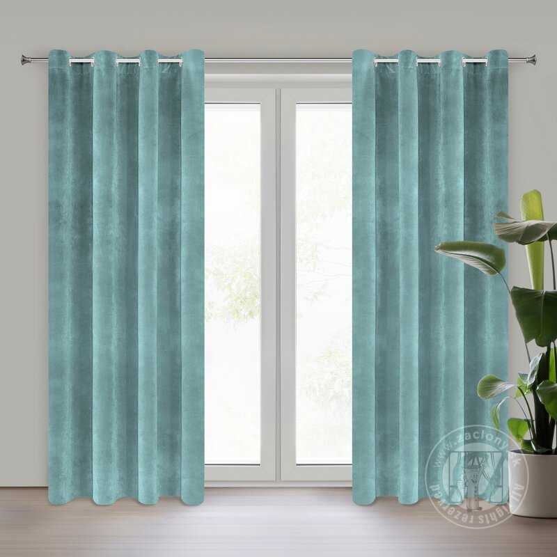 Záves RIA na krúžkoch zelenomodrý 140x250cm