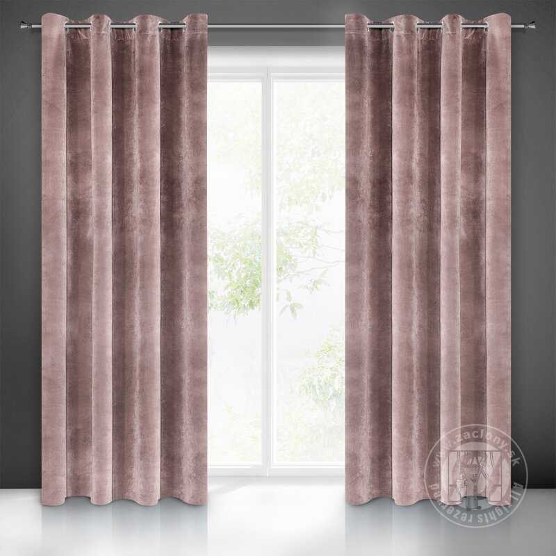 Záves RIA na krúžkoch púdrovo ružový 140x250cm