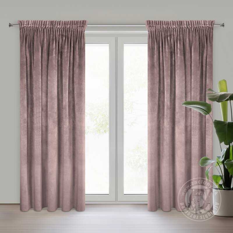 Záves RIA na páske púdrovo ružový 140x270cm