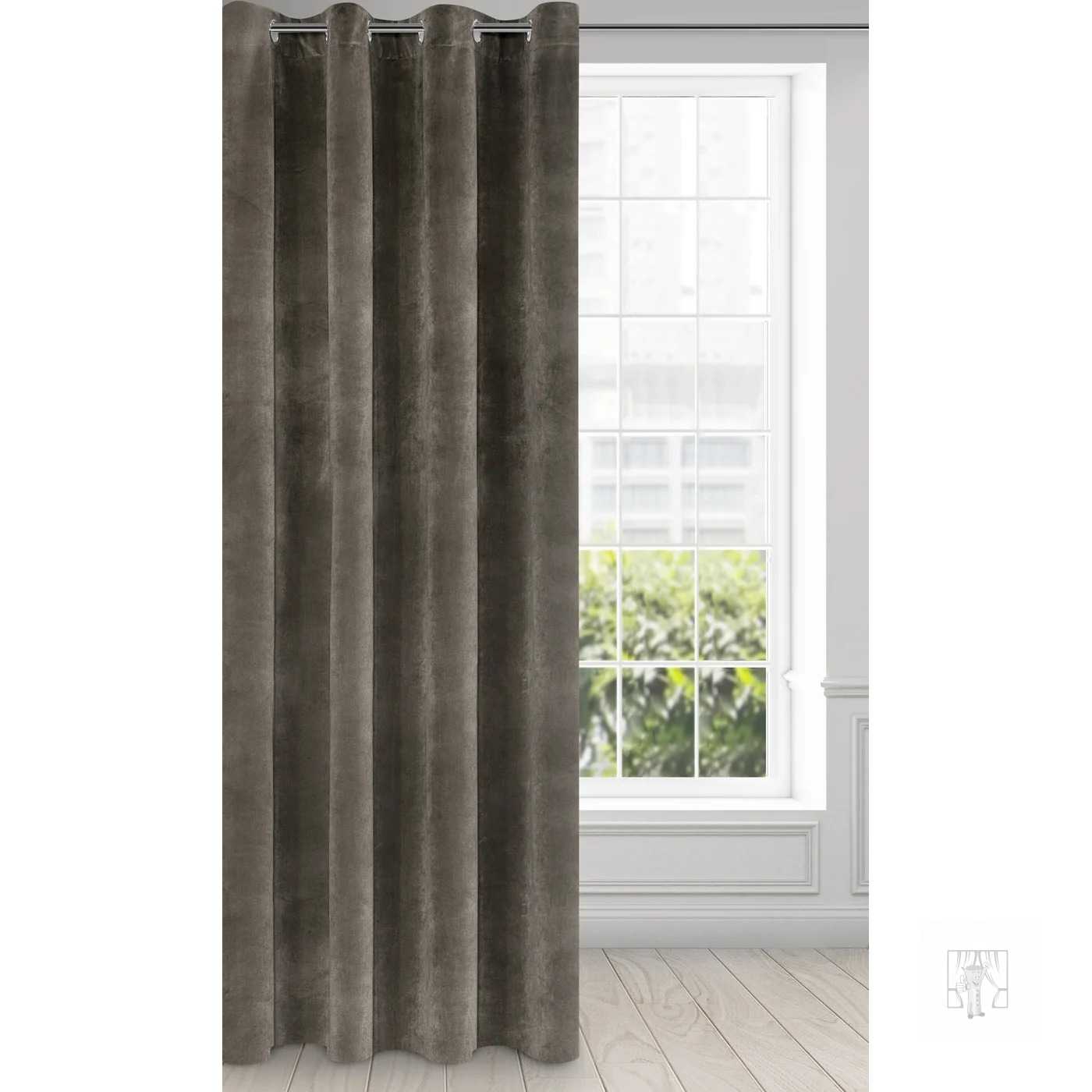 Záves RIA na krúžkoch grafitový 140x250cm