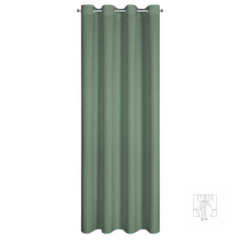 Záves RITA na krúžkoch tmavý mätový 140x250cm