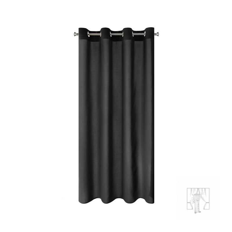 Krátky záves RITA na krúžkoch čierny 140x175cm