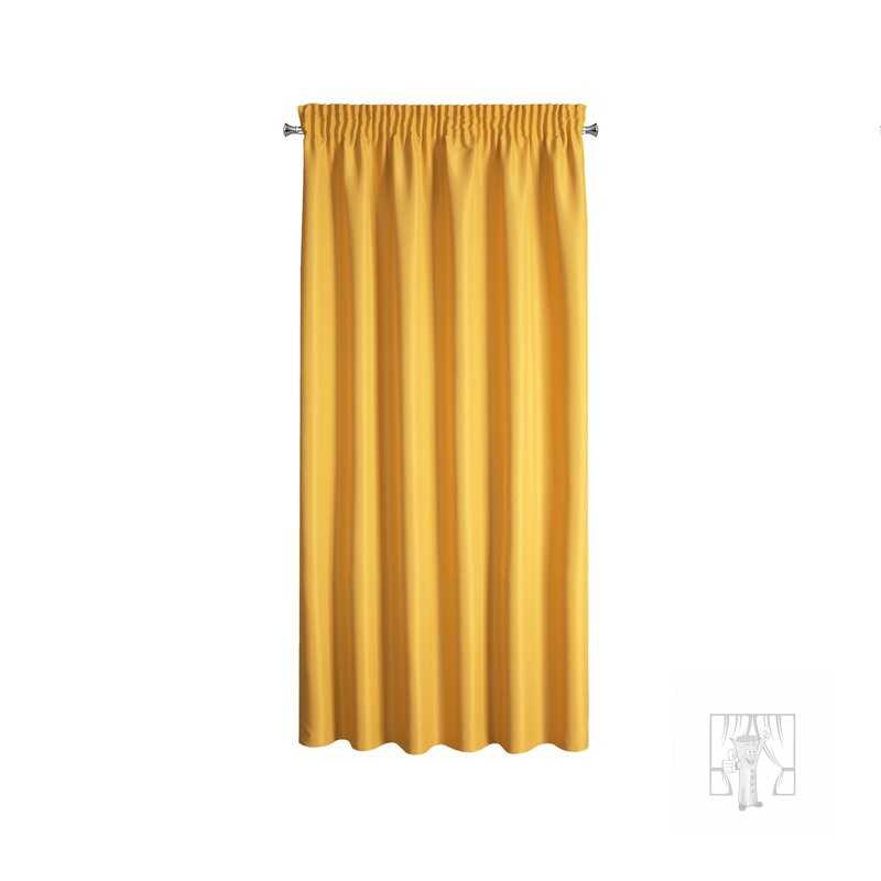 Krátky záves RITA na páske horčicový 140x175cm