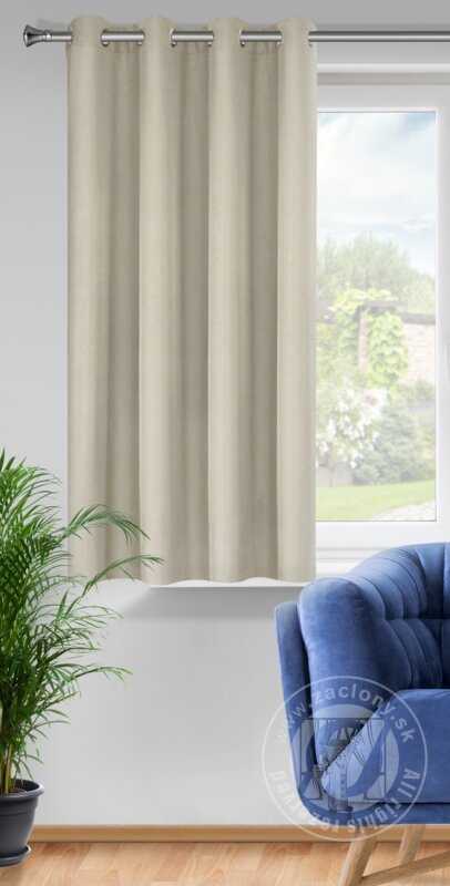 Krátky záves RITA na krúžkoch cappuccino 140x175cm