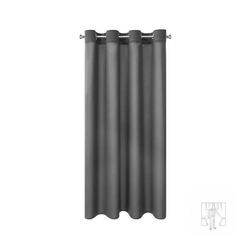 Krátky záves RITA na krúžkoch grafitový 140x175cm