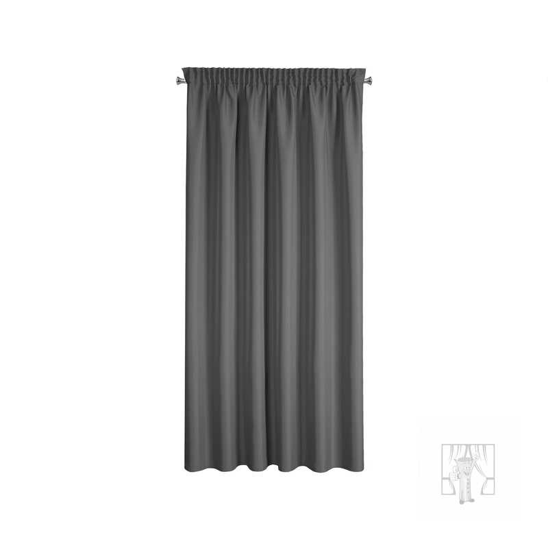 Krátky záves RITA na páske grafitový 140x175cm