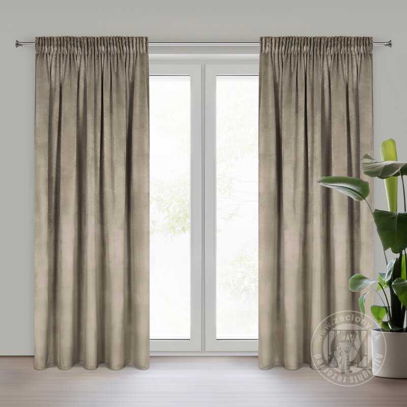 Záves MELANIE na páske hnedý 140x270cm