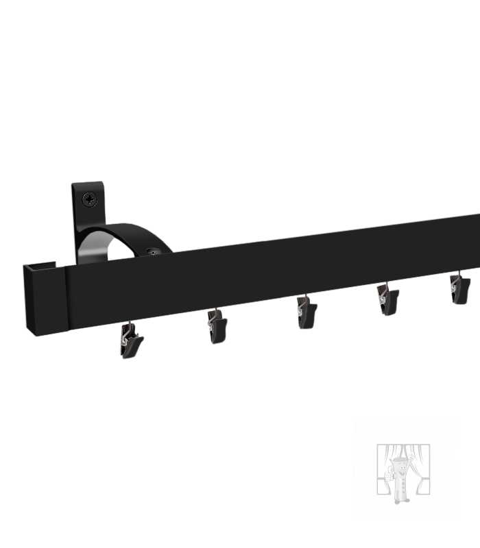 Hliníková garniža LUXOR Čierna so štipcami