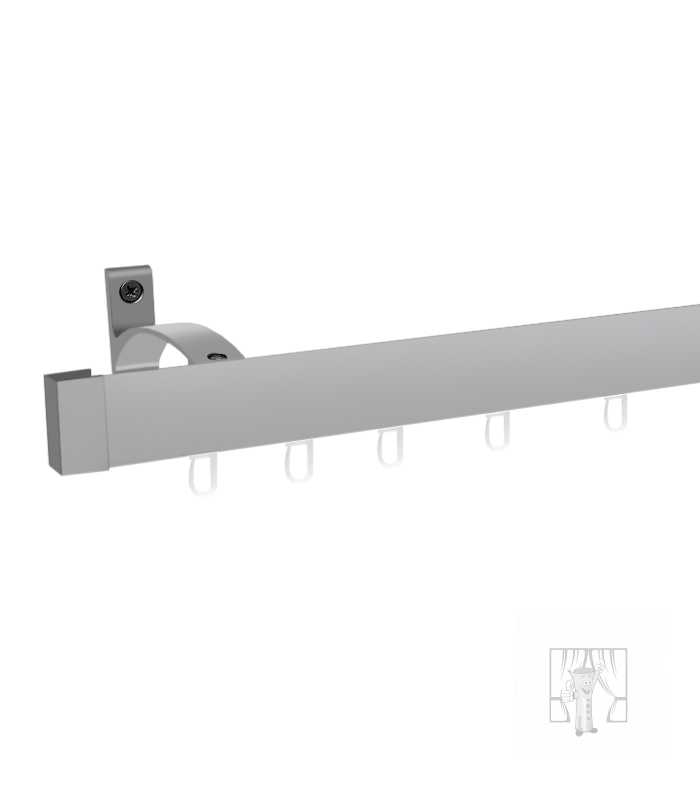 Hliníková garniža LUXOR Inox s háčikmi