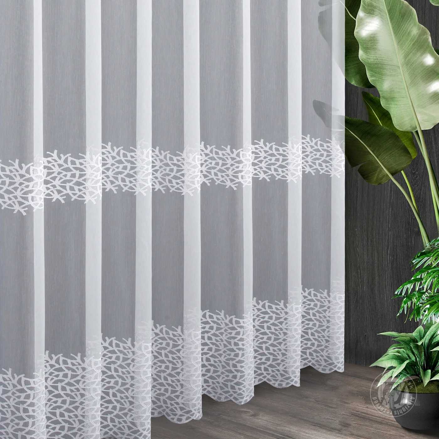 Záclona metráž 28012/ADEN biela, 300cm