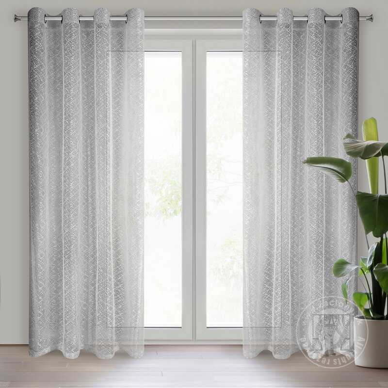 Záclona AMANDA na krúžkoch strieborná 140x250cm