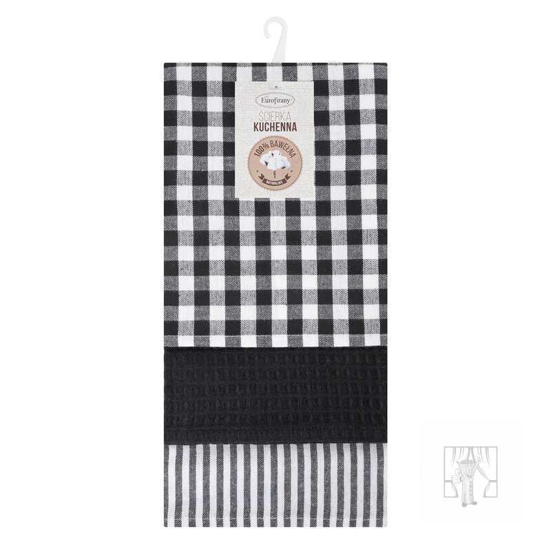 Sada bavlnených kuchynských utierok LUCY 50x70 cm čierne 3ks