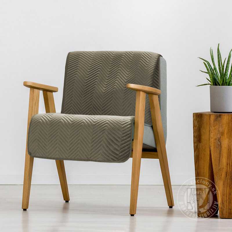 Zamatový prehoz na kreslo SOFIA 70x160 cm hnedý