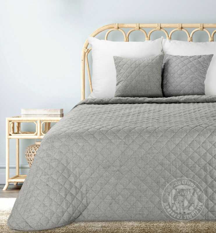 Prehoz na posteľ s ľanovou štruktúrou LEN1 220x240 cm oceľový