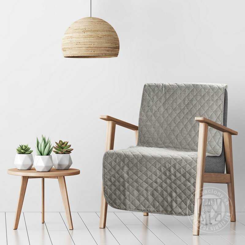 Prehoz na kreslo s ľanovou štruktúrou LEN1 70x160 cm oceľový