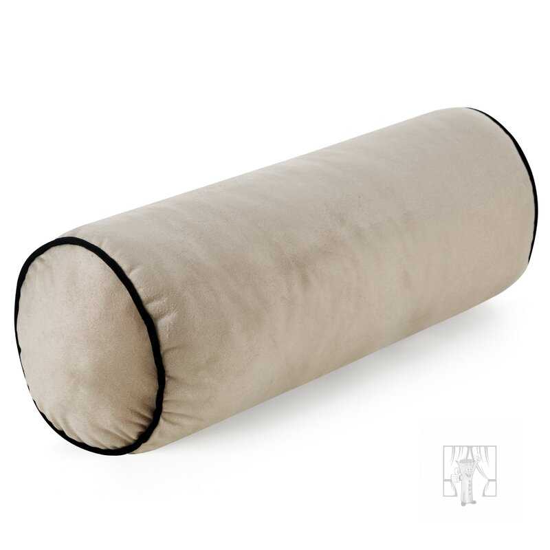 Vankúš valec GAJA5 s lemovaním 15x45 cm béžový