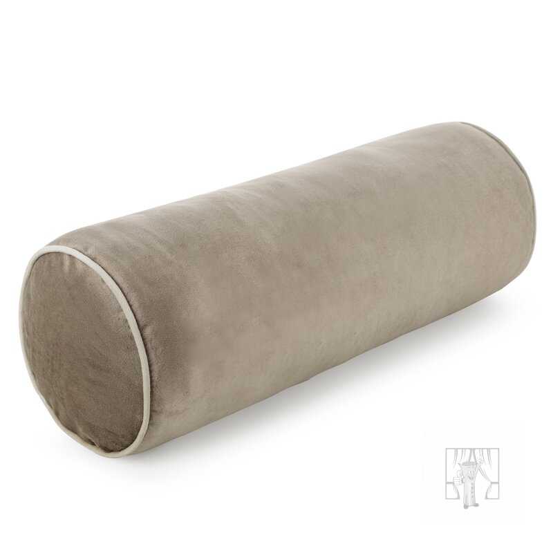 Vankúš valec GAJA5 s lemovaním 15x45 cm tmavobéžový