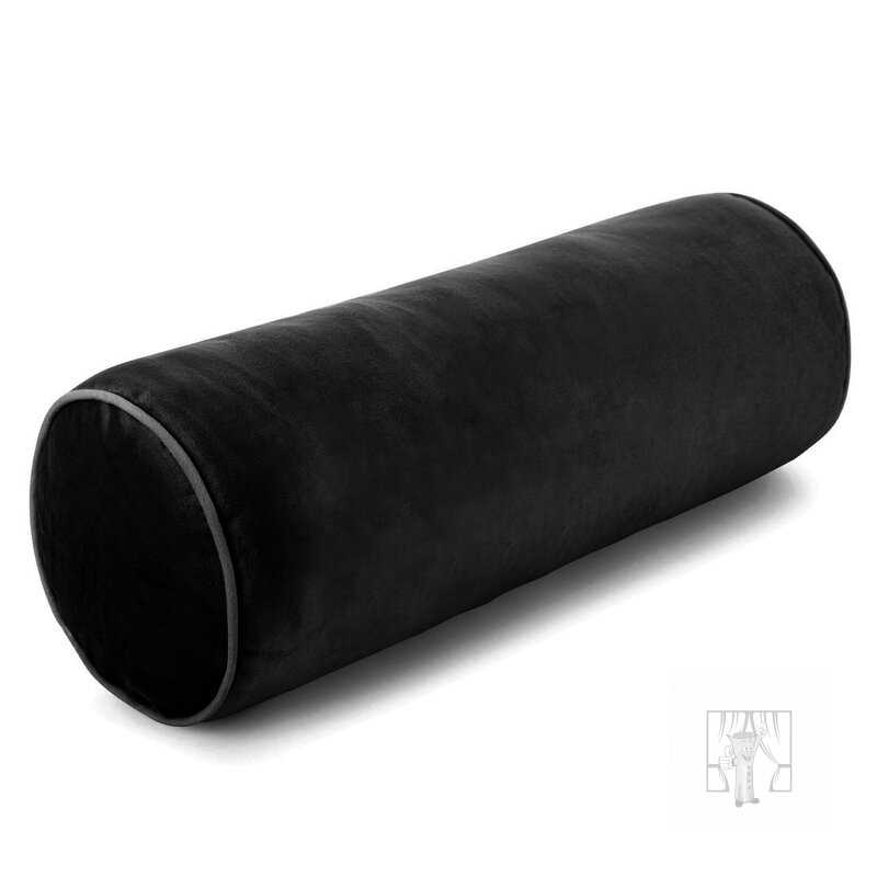 Vankúš valec GAJA5 s lemovaním 15x45 cm čierny