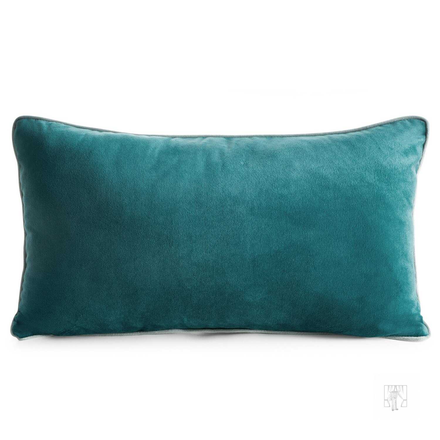 Vankúš GAJA3 s lemovaním 30x50 cm tmavý tyrkysový