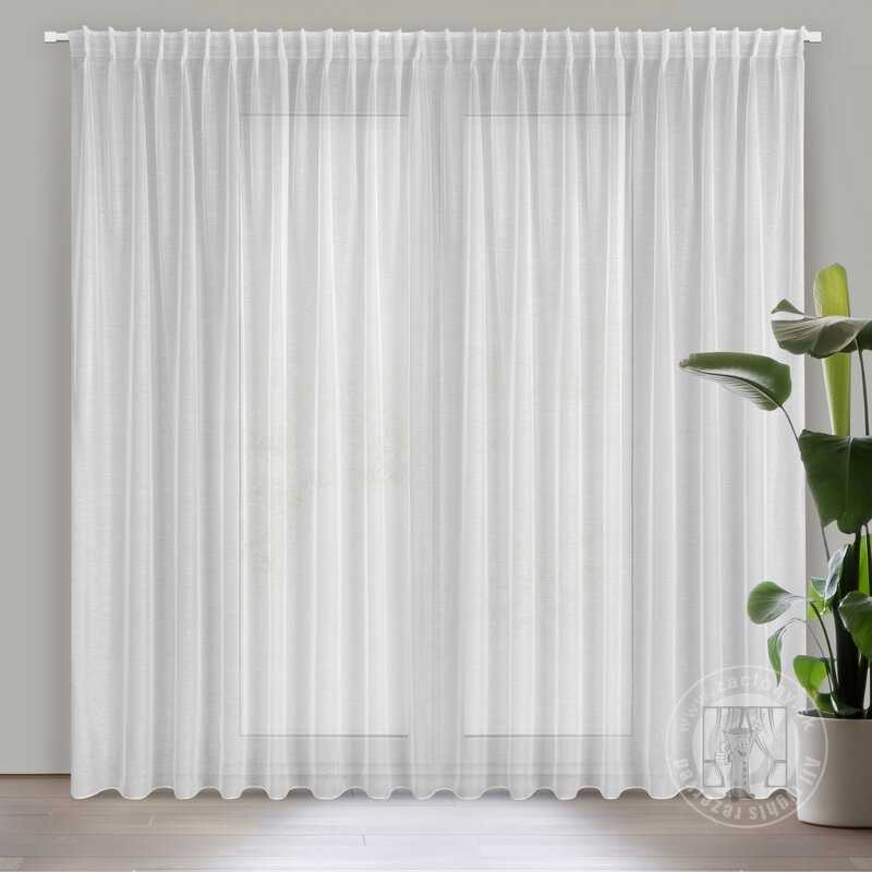 Záclona BELISSA na flex páske biela 300x300 cm