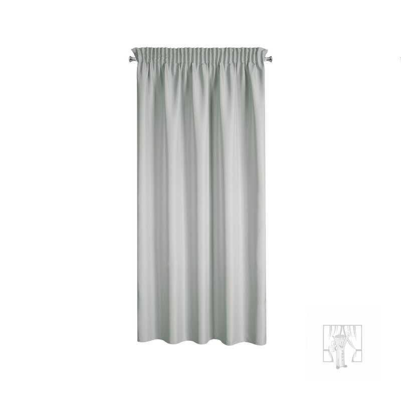 Krátky záves RITA na páske oceľový 140x175cm