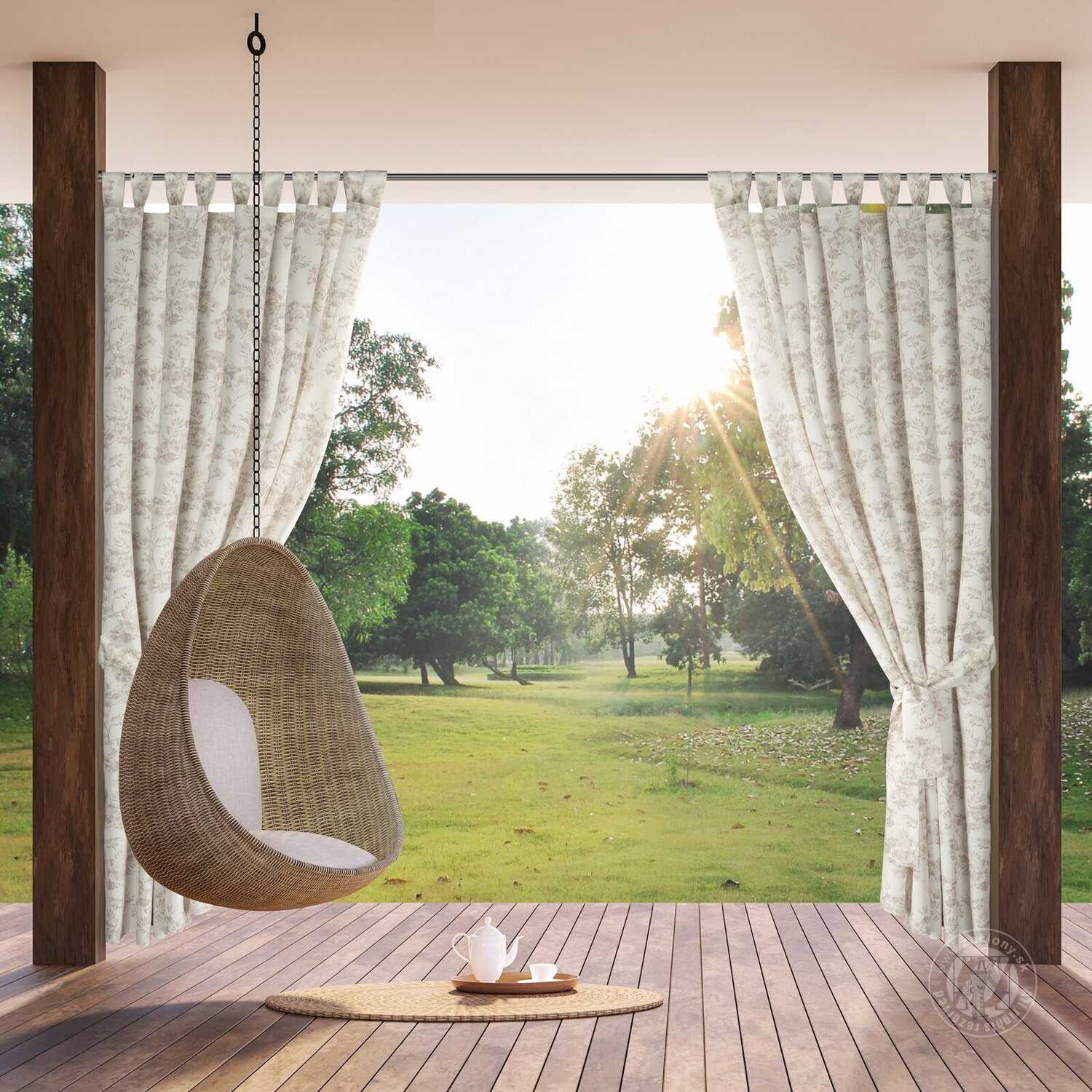 Záves na terasu GARDEN12 na pútkach 155x220 cm krémový