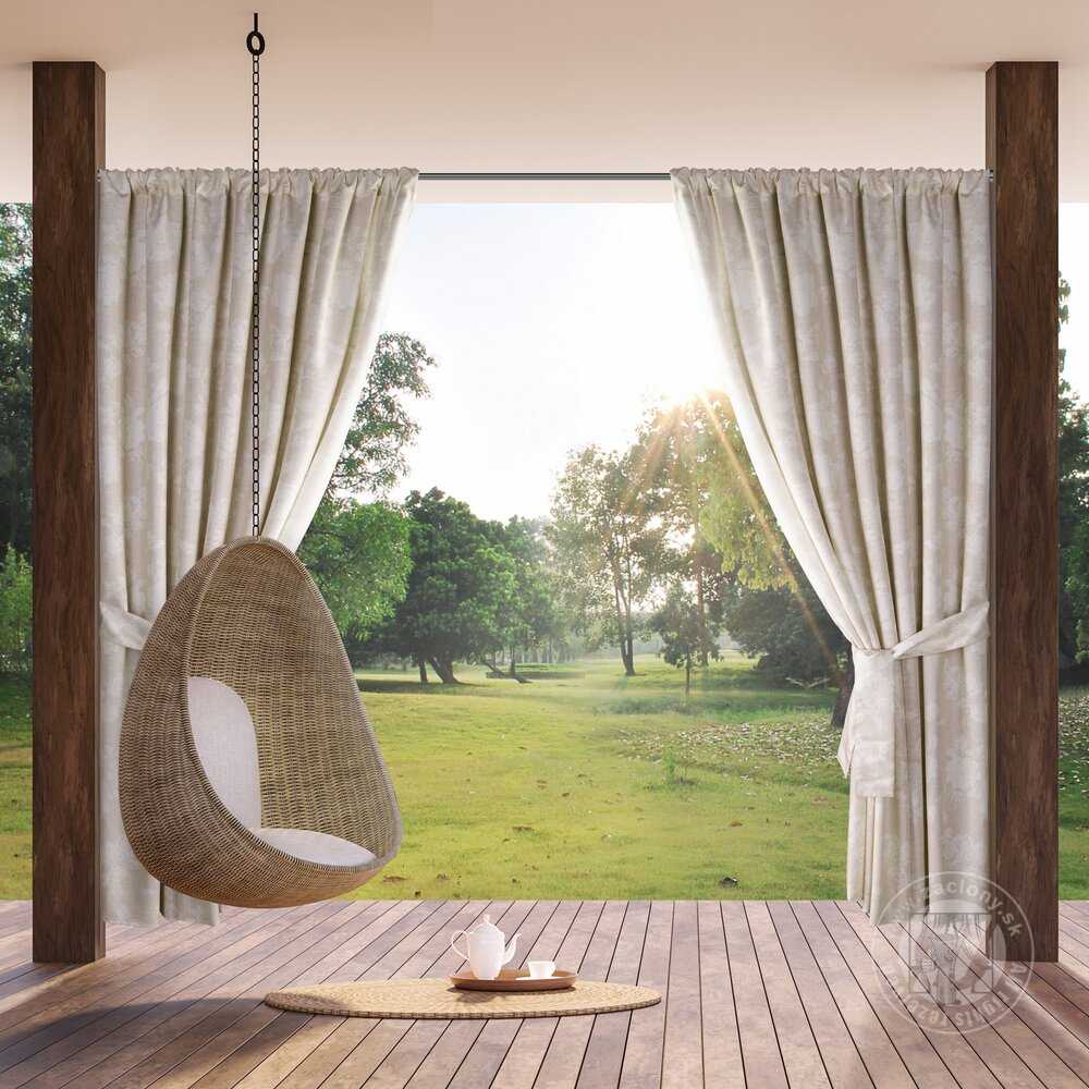 Záves na terasu GARDEN15 s tunelom 155x200 cm púdrový