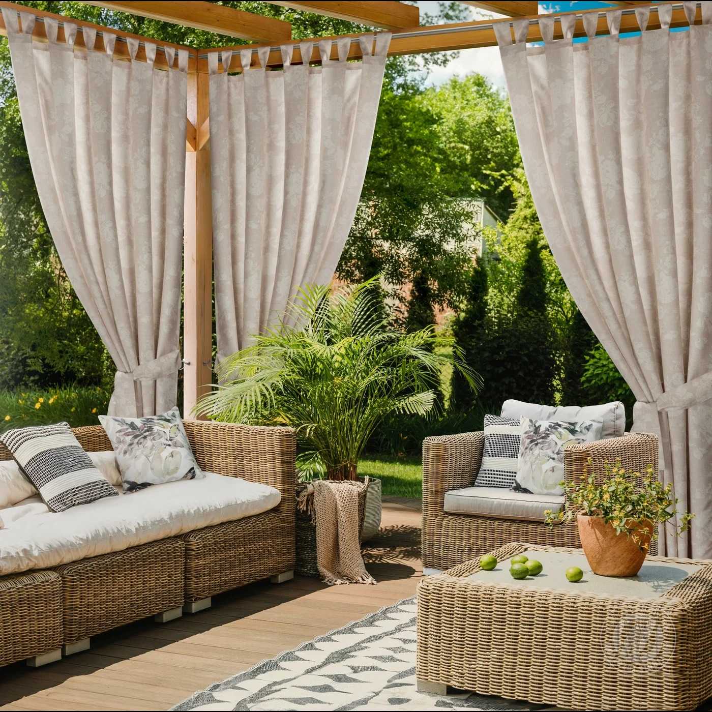 Záves na terasu GARDEN15 na pútkach 155x240 cm púdrový