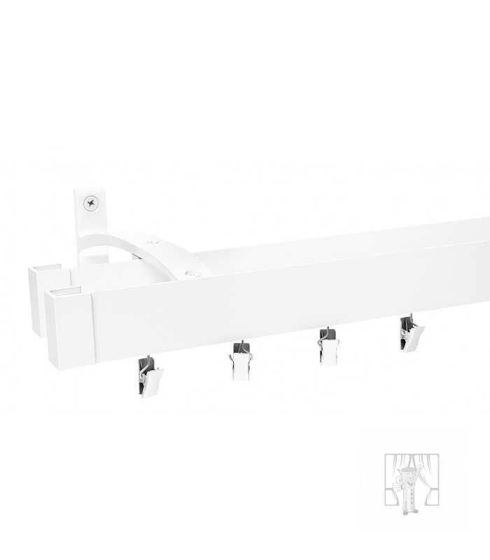 Hliníková garniža LUXOR Biela so štipcami - Dvojitá