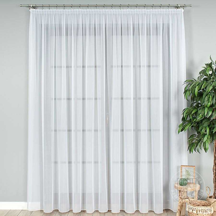 Záclona metráž 000100/VOAL biela, 330cm