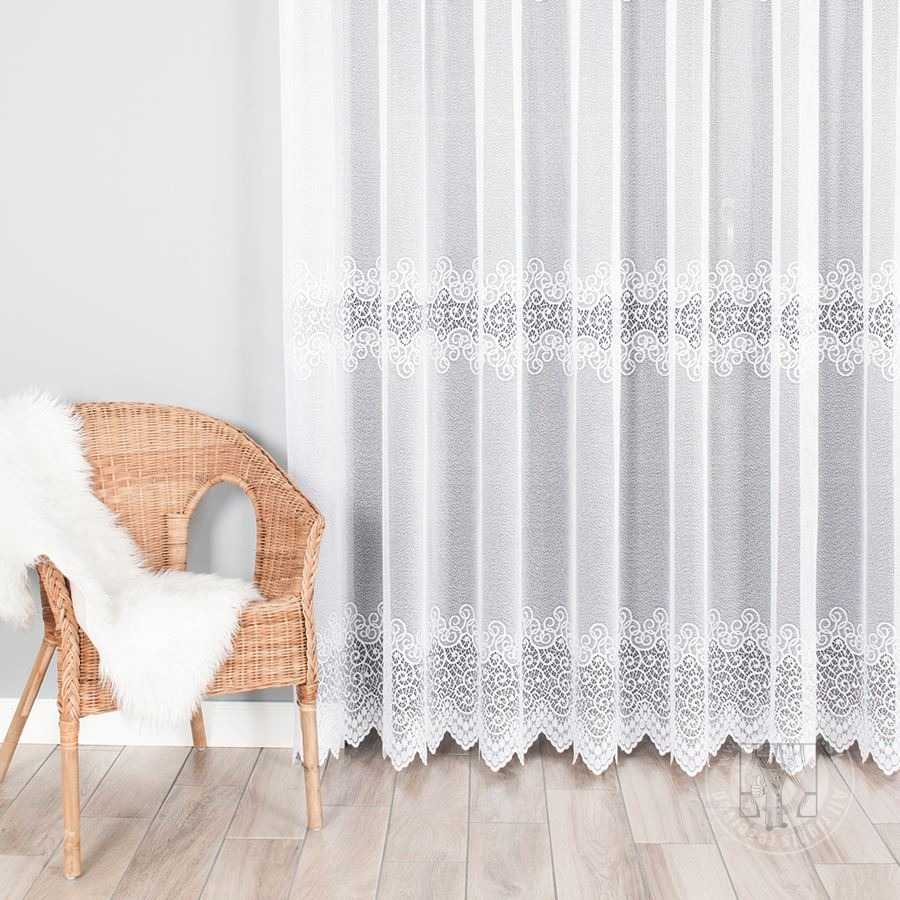 Žakarová záclona metráž VIOLETTA 001539/001 biela, 250cm