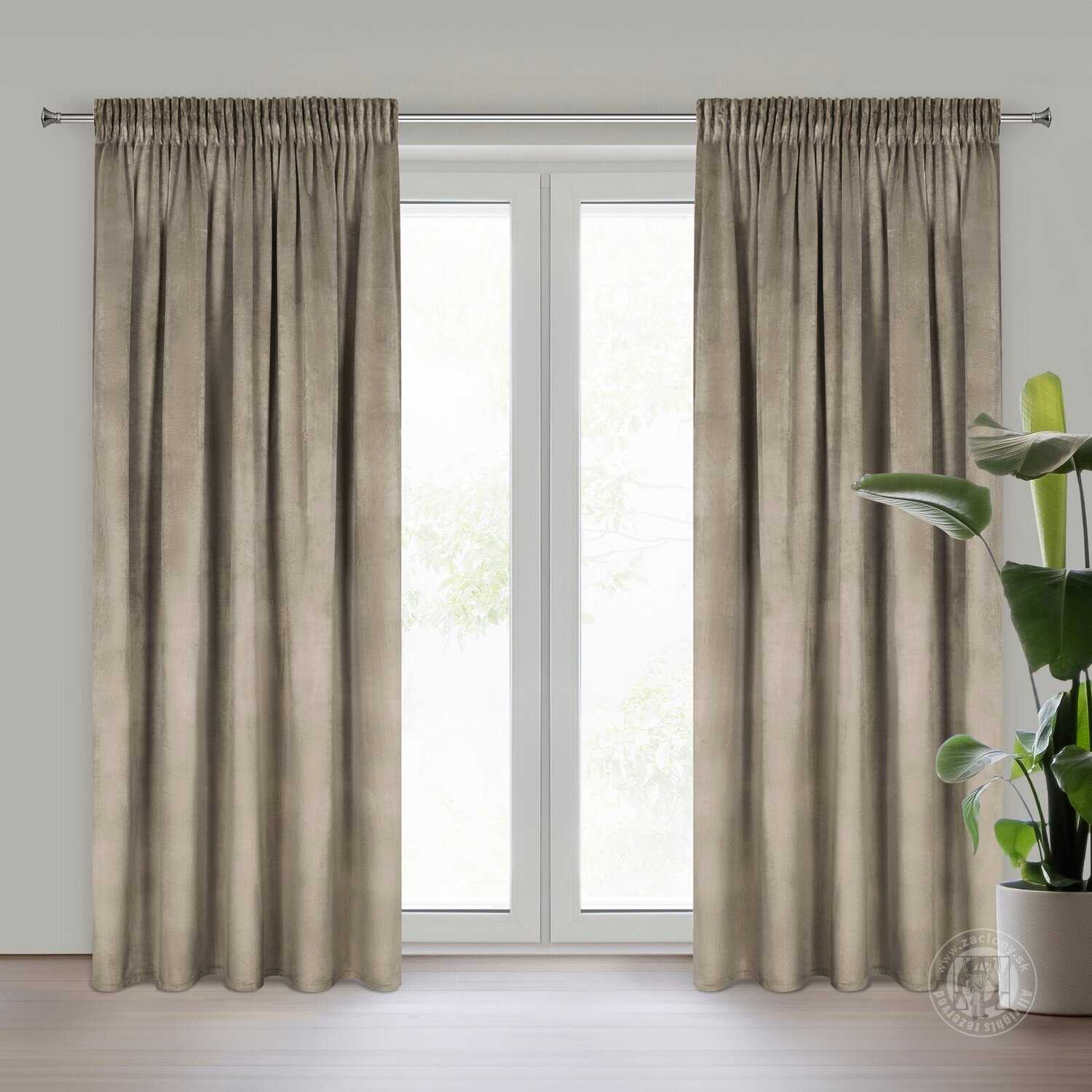 Záves ROSA na páske hnedý 140x270cm