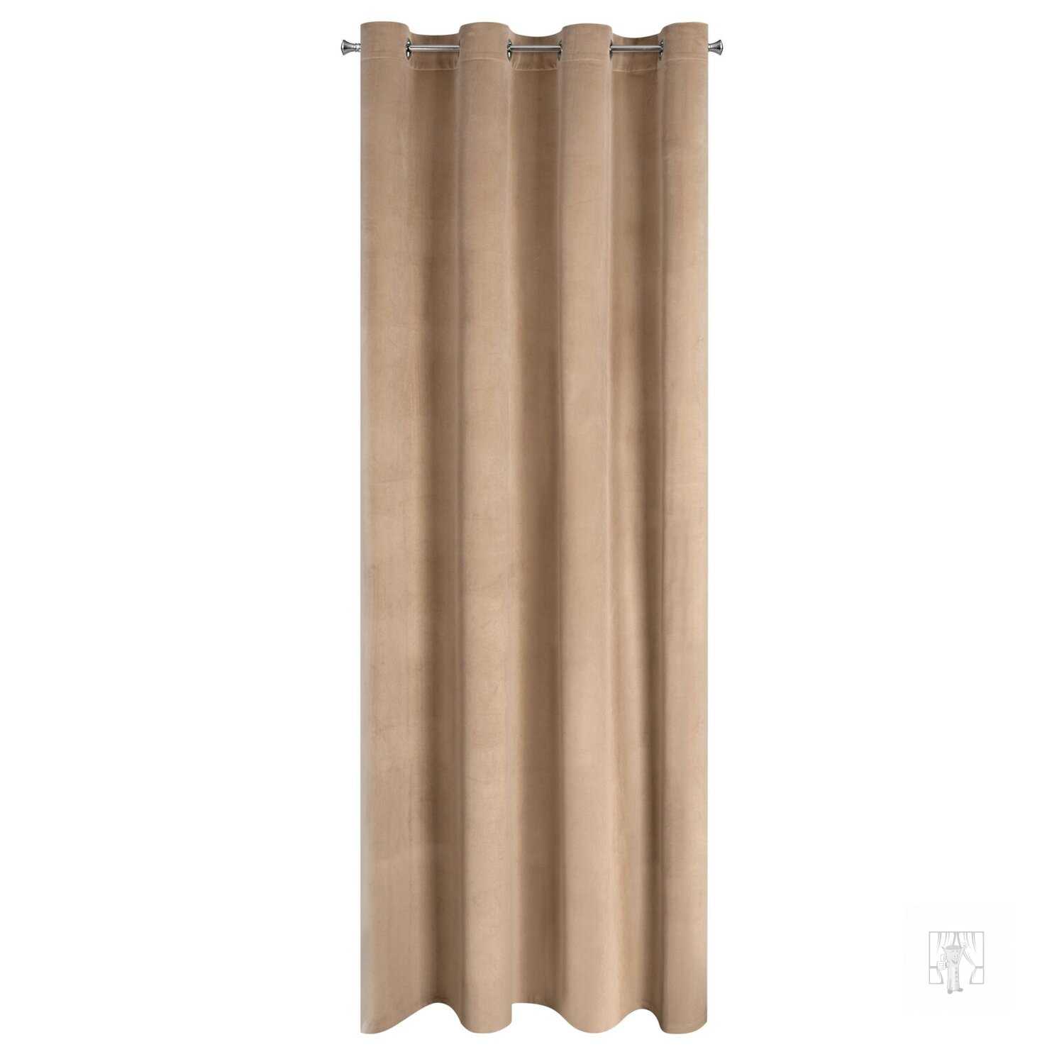 Záves MELANIE na krúžkoch tmavobéžový 140x250 cm